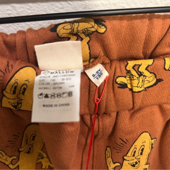 Jellymallow Graphic Shorts Kids 8–9Y – Brown Yellow All Over Print – Korea – NWT - Picture 2 of 4